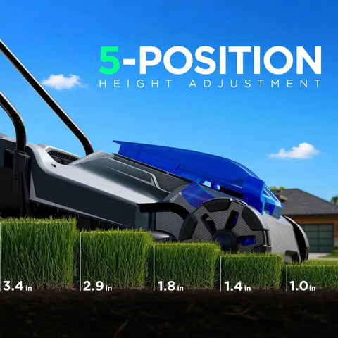 14 Inch Cordless Lawn Mower With 40V 4Ah Battery And Charger Ultra Quiet Motor For Tiny Yards And Urban Lawns Its A Breeze Lightweight Push Mower For Patios Townhomes And Backyard Maintenance Up To 3500 Sq Ft Per Charge, 5-position height adjustment