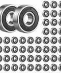 Bulk 50 Pack 608-2RS Skateboard Bearings 8x22x7mm Pre Lubed Sealed Chrome Steel For Skateboards Inline Skates Longboards 3D Printers And Small Motors Built For Max Spin And Easy Rebuild