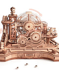 3D Wooden Puzzle And Marble Run Kit For Adults And Teens, Build And Play DIY Gear Ball Challenge With Auto Lift, Ramps And Victory Bell, Retro Gamepad Styled Model Building Toy For Christmas And Birthday Gifts, wooden marble run