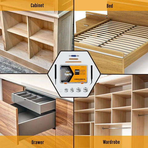 Top Shelf Cam Lock Furniture Hardware Kit 380 Pieces With Zinc Cam Bolts Expansion Pins And Wood Dowels for cabinet, drawer, and wardrobe assembly.