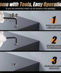 Steps to use hex wrench with 1150 Piece Stainless Steel Set Screws Assortment Kit With 26 Metric And SAE Sizes Allen Head Socket Grub Screws For Bathroom Fixtures And Towel Bars M3 To M8 And 1/8 To 5/16 Inch Heavy Duty And Rust Resistant Fasteners