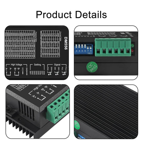 ACEIRMC DM556 CNC digital stepper driver module, 4-pack, 2-phase, 20-50V DC, 5.6A, 128 microstep