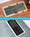 Magnetic Vent Covers 4 Pack For Floors Walls Ceilings 4x10 Inch PVC Register Covers With Strong Magnets installed on floor vent