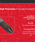 Hornady Deluxe 4-Blade Chamfer And Deburring Tool Double Ended Case Prep Reloading Gear with all-metal construction for precise chamfering.