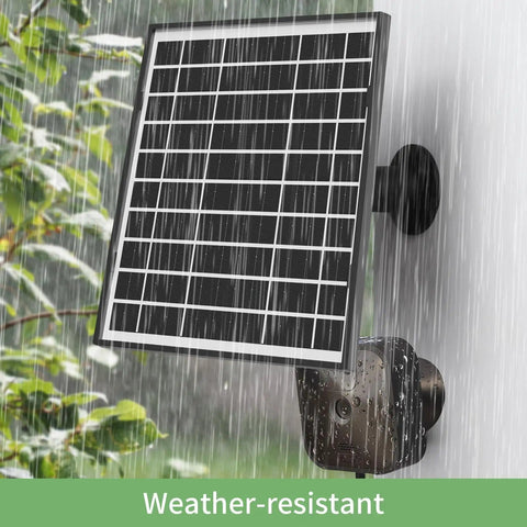 3 Pack Solar Panel Kit For Blink Outdoor 4th Gen And 3rd Gen XT3 XT2 Cameras showing weatherproof solar panel in rain