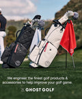 Greenside Magnetic Golf Towel Ultra Absorbent Microfiber Sidekick On The Course With Built In Magnet For Carts Or Clubs 18 By 18 Inches Red Waffle Weave Pattern Premium Golf Gear hanging on a golf bag
