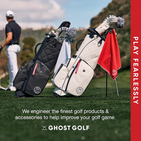 Greenside Magnetic Golf Towel Ultra Absorbent Microfiber Sidekick On The Course With Built In Magnet For Carts Or Clubs 18 By 18 Inches Red Waffle Weave Pattern Premium Golf Gear hanging on a golf bag
