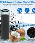 10 Inch Carbon Block Water Filter Cartridges Compatible With Camco 40621 Models next to coconut shell and activated carbon