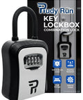Rugged Outdoor Key Lock Box with 4 Digit Combination for Outside Key Storage, Weatherproof Zinc Alloy Safe Box for Home or Real Estate