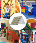 Canopy Replacement For Swing Sets With 600D Oxford Cloth And PVC Coating, 228x109 cm, displayed with playground scenes