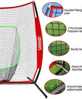 7x7 Baseball Practice Net With Sturdy Steel Frame For Batting Hitting And Pitching Portable Softball Net With Carrying Bag