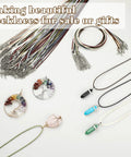 100 Piece Waxed Leather Necklace Cords With Clasps, Bulk Jewelry Making String Ropes, 20 Inch, various earth tone colors with pendants