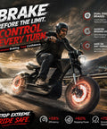 High Output 4000W Electric Motorcycle With A Dual 60V Battery Rig Delivering Over One Hundred Ten Miles Per Charge And Rolling Fifty MPH Tops With Quick Hydraulic Brake Stops For Adults Who Want Zero Hassle And Maximum Thrill in action on a curve.