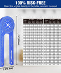 7.3 Inch Aluminum Miter Bevel Gauge Precision Angle Finder With Laser Etched Dual Scales For Crown Molding Carpentry Trim Work, showing angle table.
