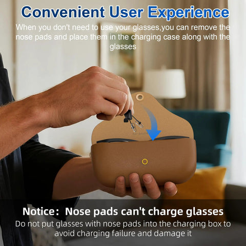 Silicone Nose Pads For RayBan Meta Wayfarer Gen 1 2 ClipOn Anti Slip Eyewear Nose Holder Replacement shown above charging case