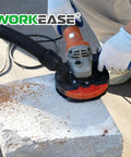 Dust Shroud For Angle Grinder 4.5 To 5 Inch With 360 Degree Detachable Connector Universal Fit Includes 2 Pack 5 Inch Diamond Cup Wheels Keeps Dust Down On Concrete Cement Marble Granite Surfaces in use on concrete block
