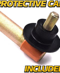 Beefed Up Heavy Duty Steering Drag Link Kit 2 Pack Replaces Poulan Pro For PP155H42 PP19A42 PP19H46 PP20VA46 Includes 2 Sector Gear Dust Caps 4130 Steel With Zinc Coating For Superior Wear, black protective cap