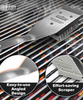 Grill Brush And Scraper With 16.5 Inch Stainless Steel Bristles For Outdoor Grills, Heavy Duty Safe Grill Cleaning Tool in use