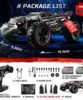 Package contents of DEERC 209E 1:10 Scale Brushless RC Car For Adults And Kids, 60 KMH Top Speed 4WD Off Road Remote Control Truck.