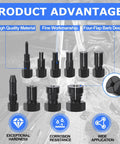 Various collet pieces from 12 Piece Motorcycle Blind Hole Collet Bearing Puller Tool Kit Pro Grade With Storage Box