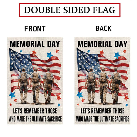 Patriotic Memorial Day Garden Flag Double Sided Vertical Yard Decor 12.5x18 Inches Stars And Stripes For 4th Of July Veterans American Pride Outdoor Flag front and back view