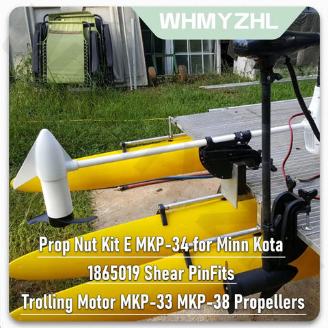 MKP-34 Prop Nut Kit For Minn Kota Trolling Motors Shear Pin 1865019 Fits MKP-33 MKP-38 Propellers shown on yellow trolling motor