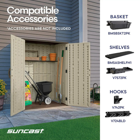 Padlock Ready Outdoor Storage Shed Backyard Ready Water Resistant Resin Cabinet For Patio And Garden Gear Cushions and Tools