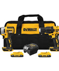 20V Max Cordless Drill And Impact Driver Combo Kit With Brushless Motors Compact 7.6 Inch Design Ergonomic Grip Includes 2 Batteries