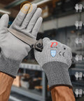 Cut Resistant Work Gloves Set, ANSI Level 5 Protection With PU Coating And Steel Reinforcement, Touchscreen Compatible, 12 Pairs