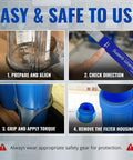Steps to use Heavy Duty Metal Water Filter Housing Wrench Built To Last 4.8 Inch Inside Diameter Fits Pentek 150295