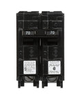 Front view of 70 Amp Double Pole 240 Volt Type QPH Circuit Breaker With 22kA Interrupting Rating, Easy Plug In Connection For Enclosures