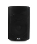 Front view of TX412 700W 12 Inch Powered PA Speaker With TWS Bluetooth And 2 Channel Mixer for outdoor performances and events.