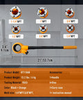 Heavy Duty Ratchet Pipe Threader Kit With Six NPT Dies One Quarter Inch Three Eighths Inch One Half Inch Three Quarters Inch One Inch And One And A Quarter Inch Threading Dies Durable 9SiCr Steel Tool For Galvanized Iron Copper And Aluminum Pipes shown with handle and die sizes