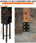 4 Pack Heavy Duty Concrete Post Anchors For 4x4 And 4x6 Posts, Solid Steel Fence Post Base With Screws, Waterproof Galvanized Finish