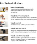 Simple installation steps for Heavy Duty Aluminum Stair Railing DIY Kit with tools and hardware instructions.
