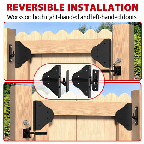 Anti Sag Gate Kit With Heavy Duty 90 Degree Hinges Self Locking Gate Latch And Corner Brace For Wood Gates And Garden Fence