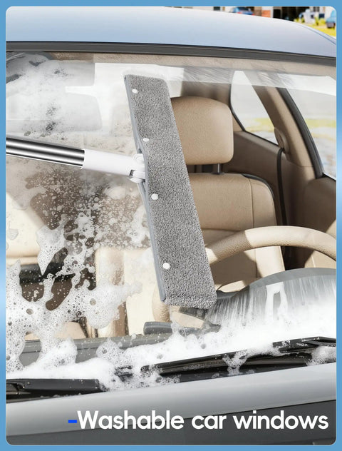 All In One Floor Squeegee Kit With Long Handle Rugged Heavy Duty Rubber Blade cleaning soapy car windshield
