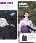 Ultralight 22L Waterproof Foldable Backpack For Hiking And Camping Expandable 2 To 4L Capacity Hydration Compatible Daypack Purple