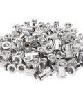 Pile of 100 Pcs M5 Aluminum Rivet Nuts with Large Flange Flat Blind Insert Nut Fasteners for Thin Metal and Plastic Panels