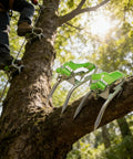 Tree Climbing Spikes And Strap On Shoes Set For Outdoor Climbing Anti Slip Gear showing aluminum spikes on tree trunk
