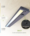 24 Inch Swivel LED Under Cabinet Lights Dimmable 3CCT 2700K To 4000K No Fuss Plug In Or Hardwired Install Bronze Finish