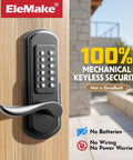 Mechanical Door Lock With Handle Keypad Entry Left Handed Lever Lock For Single Hole Doors Keyless Access Not Deadbolt Easy Install