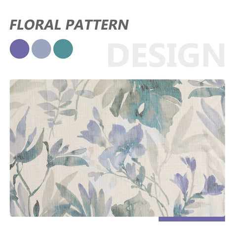 Cozy Soft Cotton Blend Sage Green Curtains 84 Inch Length With Light Filtering Privacy Floral Print Design