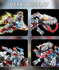 Detail display of 2 In 1 Dinosaur Mech Building Set With 422 Pieces Transforming T Rex Robot For Adults And Teens STEM Construction Model Educational Puzzle Toy Featuring Movable Joints And Armor And 2 Way Transformations.
