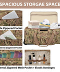 Amazon camouflage 120L 3-wheel rolling duffle bag with side and external zip pockets