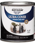 Rust-Oleum Painter's Touch Ultra Cover Flat Black paint 8 oz, ideal for indoor outdoor projects. Water based low odor quick dry 30 mins