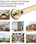 4 In 1 Keyless Entry Smart Lock With Fingerprint, Passcode, Mechanical Keys, And Bluetooth App For iOS And Android shown with venue examples