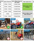 Universal Motorcycle Spoke Wrench Set 5.0 To 6.8 Mm CNC Wheel Spanner compatibility chart and vehicle suitability images