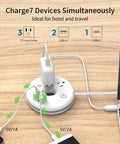 Must Have Travel Power Strip With Three Outlets And Three USB Ports Including One USB C Cruise Approved Short Three Foot Extension Cord charging devices