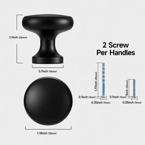 10 Pack Matte Black Cabinet Knobs Zinc Drawer Dresser Knobs Kitchen Pulls Hardware For Cabinets And Cupboards